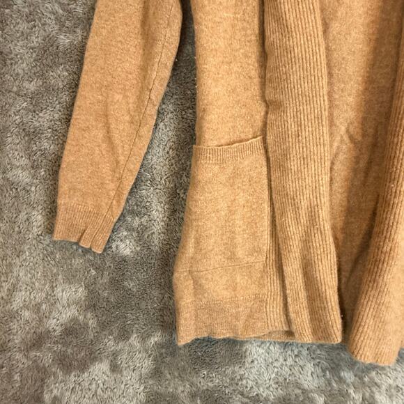 Rachel Zoe Camel Brown Cashmere Open Cardigan Sweater Longline PXS XS Petite - Picture 3 of 10